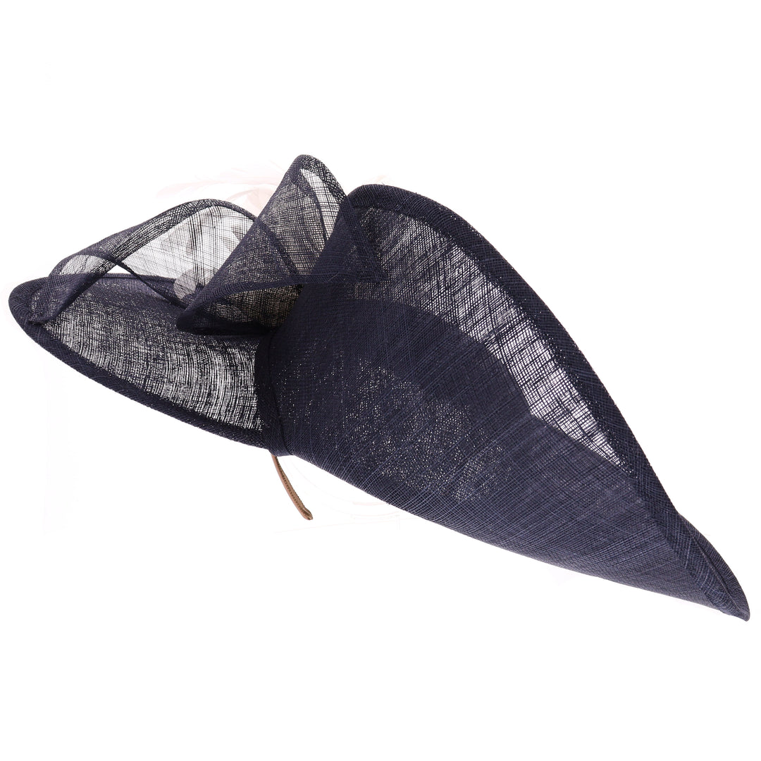 Navy/White Large 50cm Disc Headband Fascinator (9716)