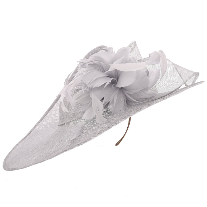 Steel Grey Large 50cm Disc Headband Fascinator (9716)