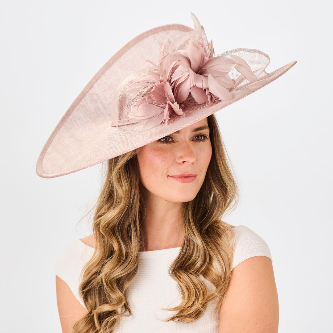 Navy/White Large 50cm Disc Headband Fascinator (9716)