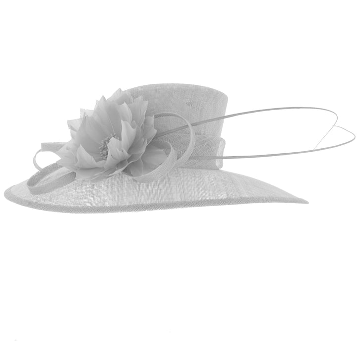 Cornflower Wide Brim Sinamay Wedding Hat