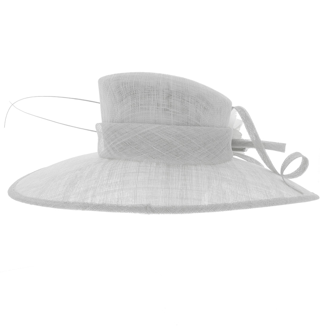 Cornflower Wide Brim Sinamay Wedding Hat