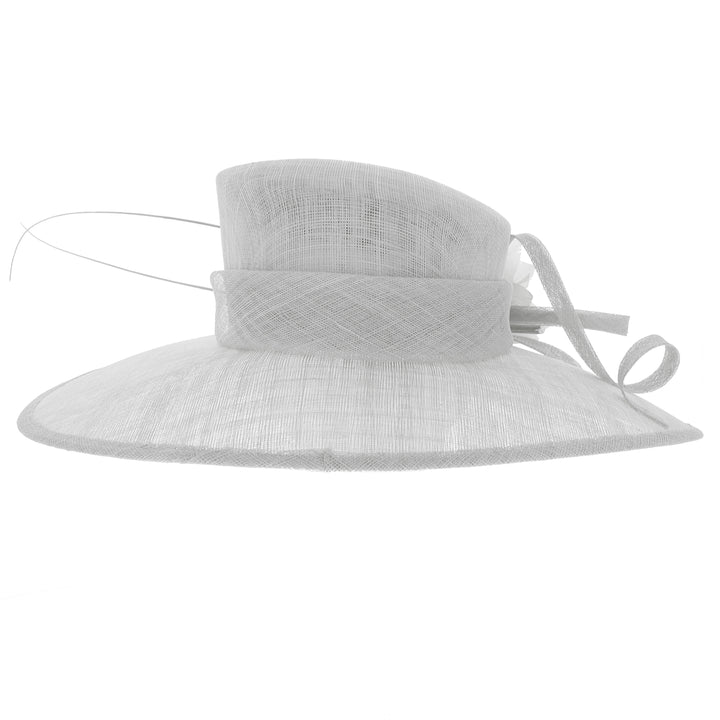 Cornflower Wide Brim Sinamay Wedding Hat