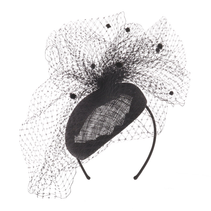 Black Pillbox Headband Fascinator (9905)
