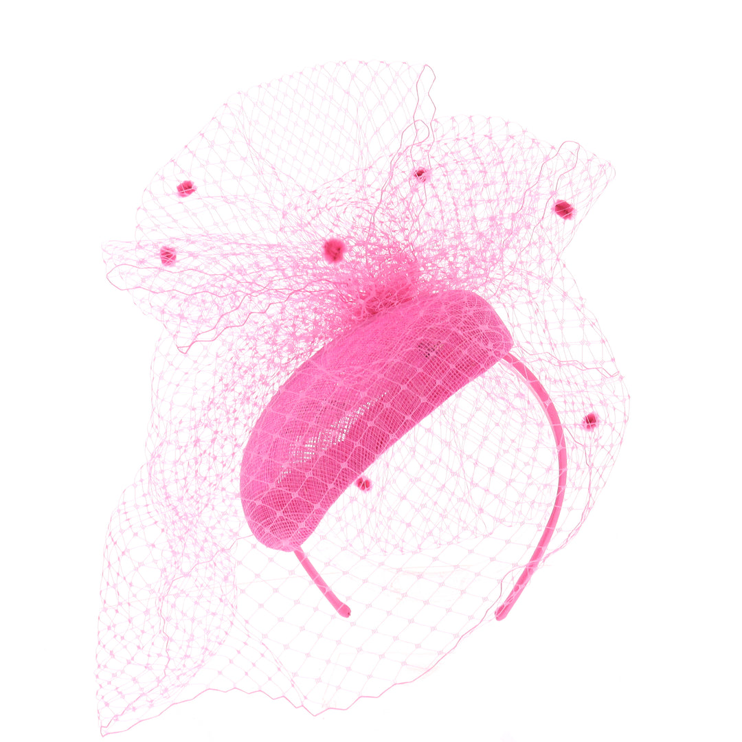 Calypso Pink Pillbox Headband Fascinator (9905)