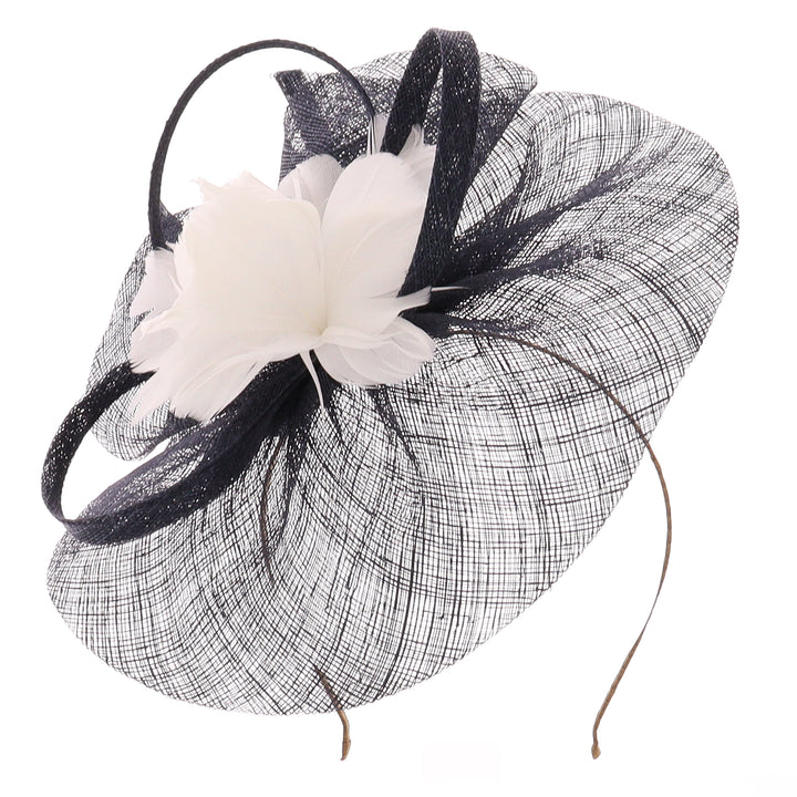 Navy/Ecru Headband Fascinator Liza Bella Collection  (9922)