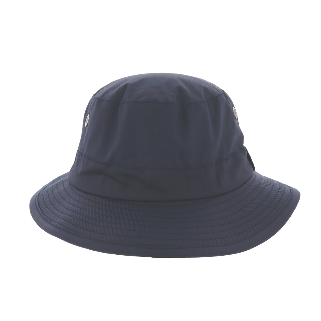 Wax Cotton Fisherman Bucket Hat In Navy