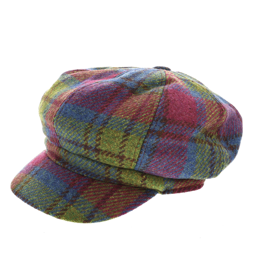 Women's Wool Blend Bakerboy Cap Multi Check