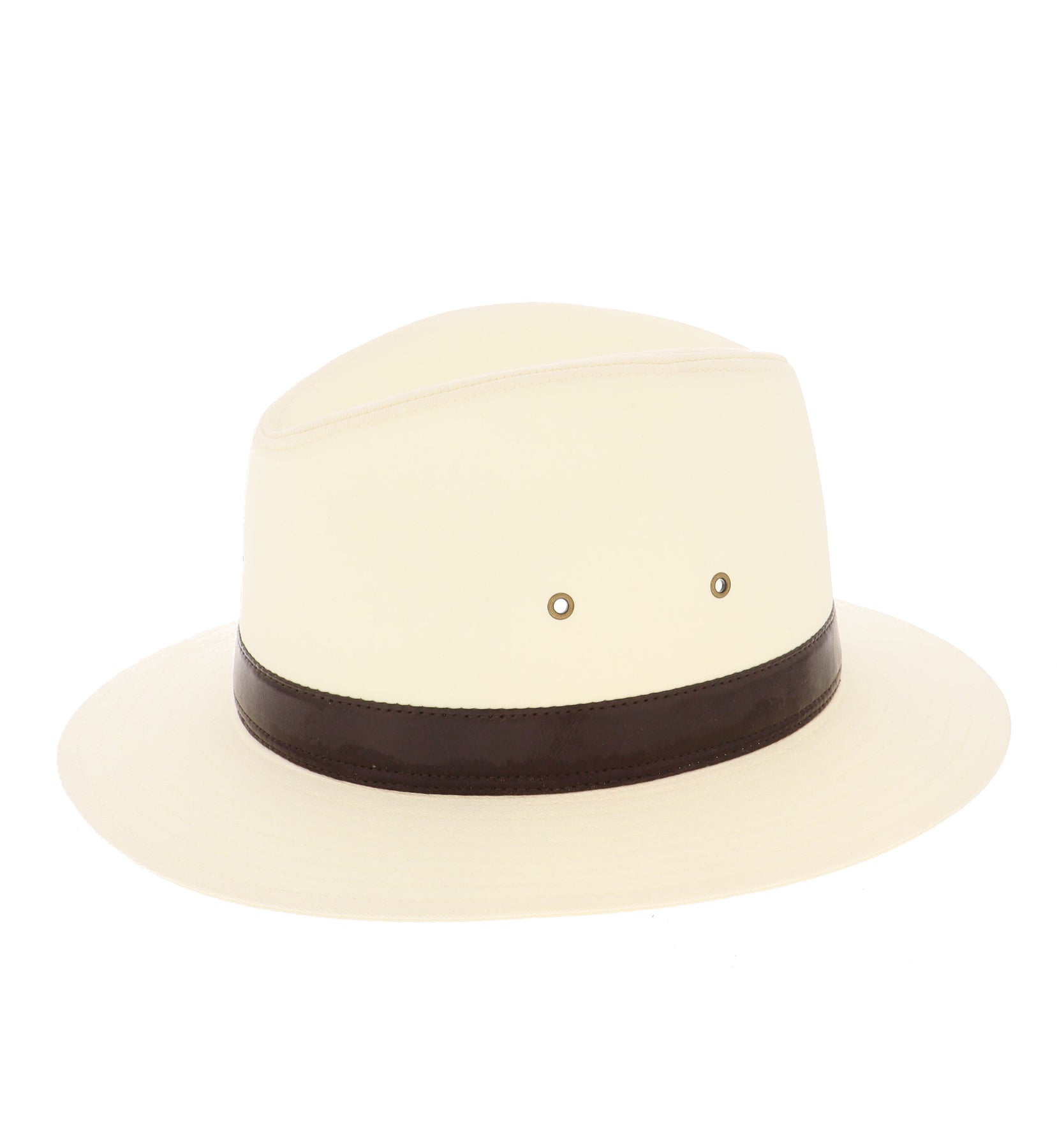 Cotton Fedora With Brown Band – The Hat Company