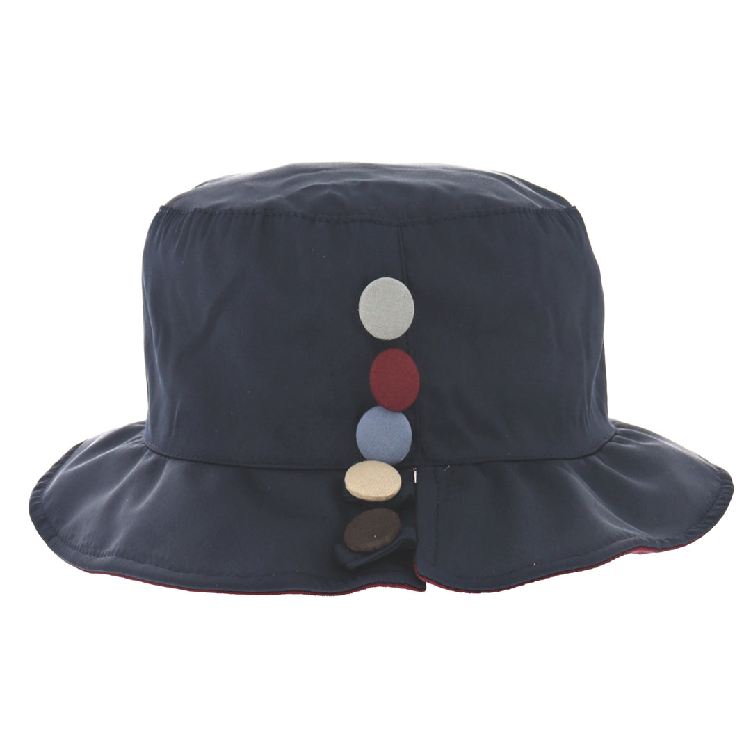 Barton Button Bucket Hat in Navy