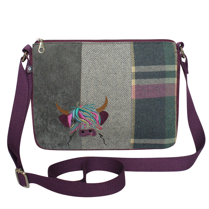 Applique Highland Cow Crossbody Messenger Bag by Earth Squared
