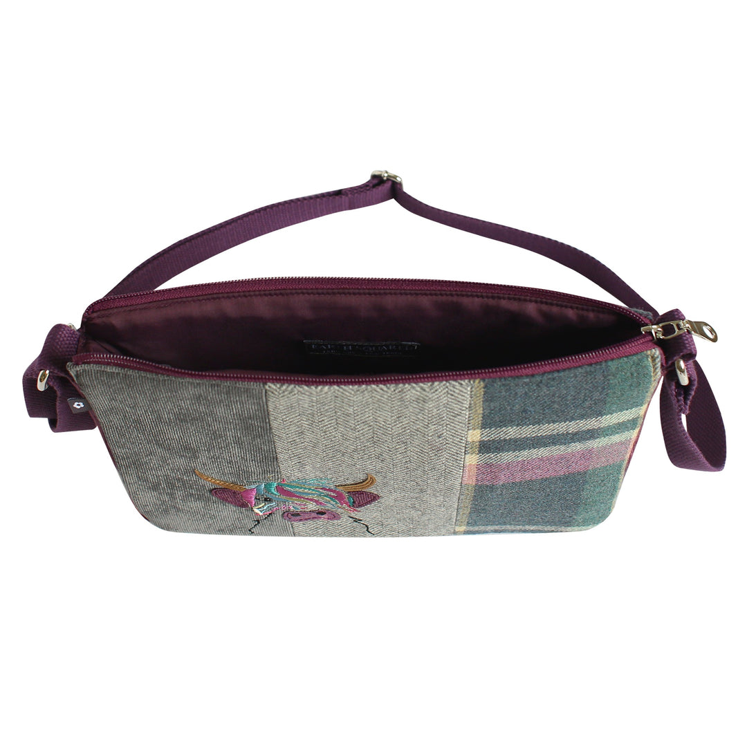 Applique Highland Cow Crossbody Messenger Bag by Earth Squared