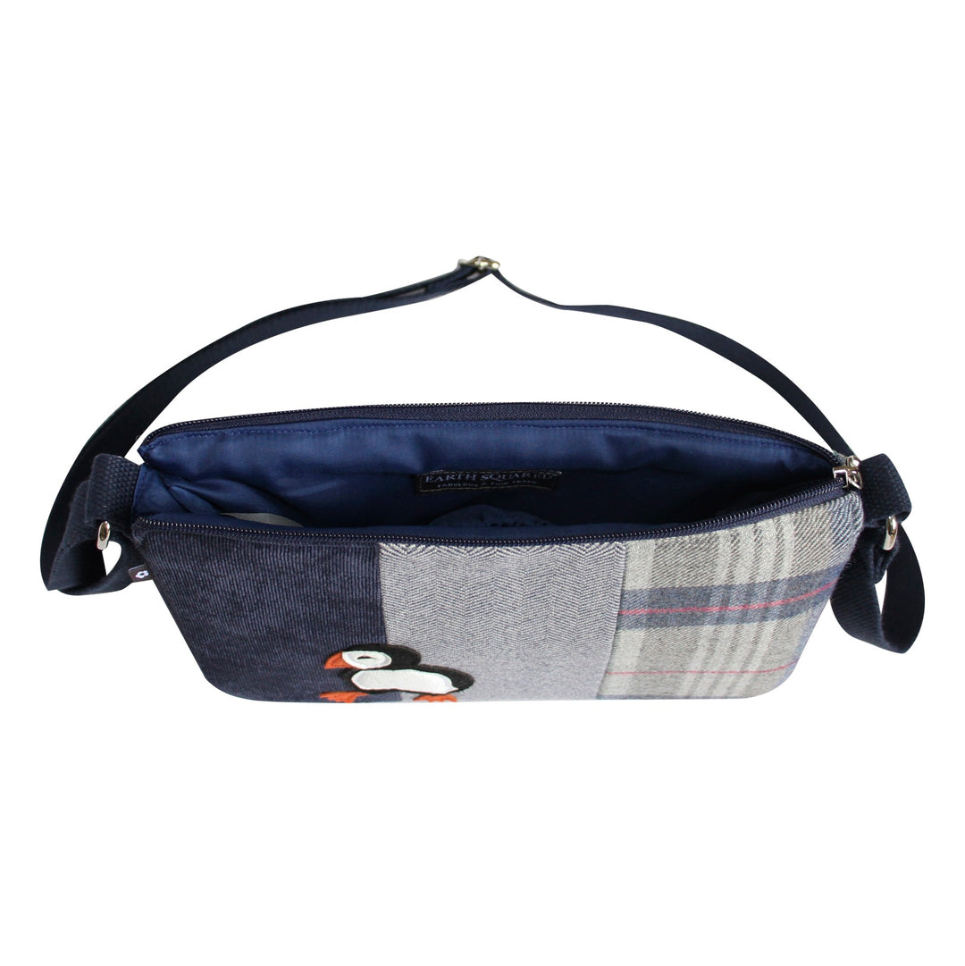 Applique Puffin Crossbody Messenger Bag by Earth Squared