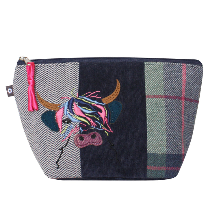 Highland Cow Applique Make up Bag By Earth Squared