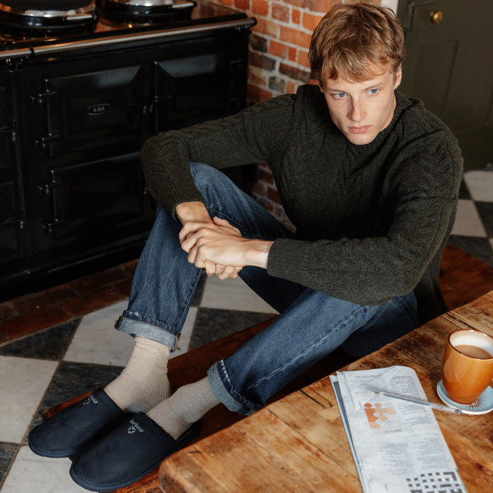 Barbour Everitt Mule Slippers - Navy