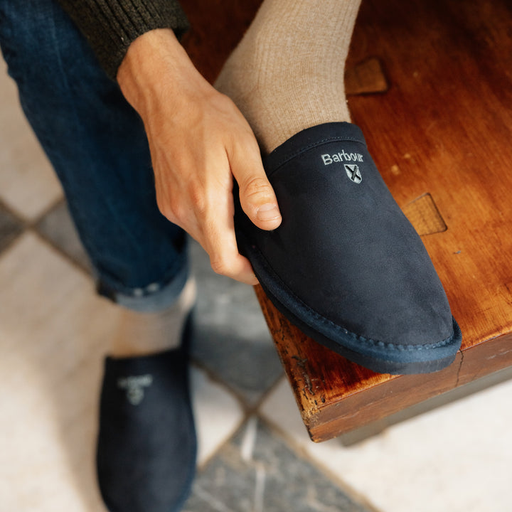 Barbour Everitt Mule Slippers - Navy