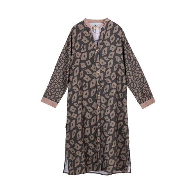 Anekke Leopard Print Long Shirt Dress