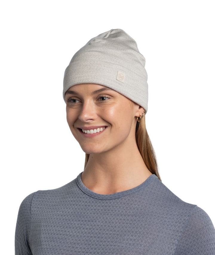 Buff Merino Heavyweight Beanie Hat in Cloud
