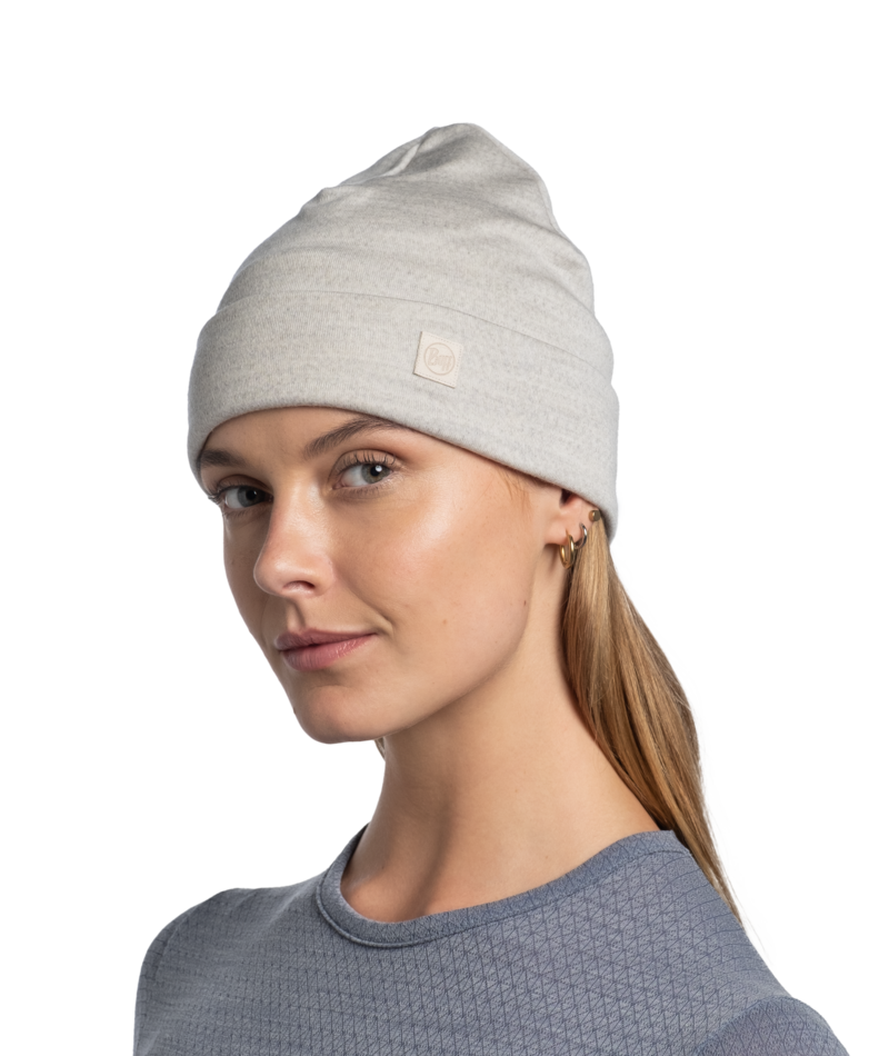 Buff Merino Heavyweight Beanie Hat in Cloud