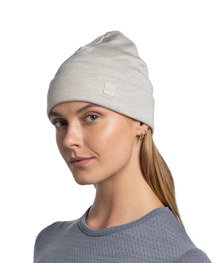 Buff Merino Heavyweight Beanie Hat in Cloud