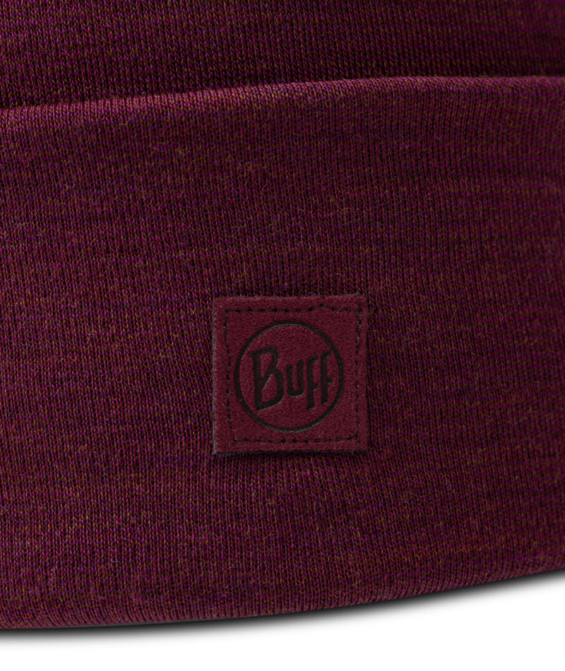 Buff Merino Heavyweight Beanie Hat in Tibetan Red