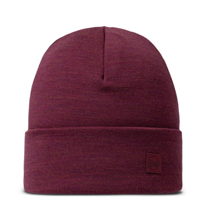 Buff Merino Heavyweight Beanie Hat in Tibetan Red