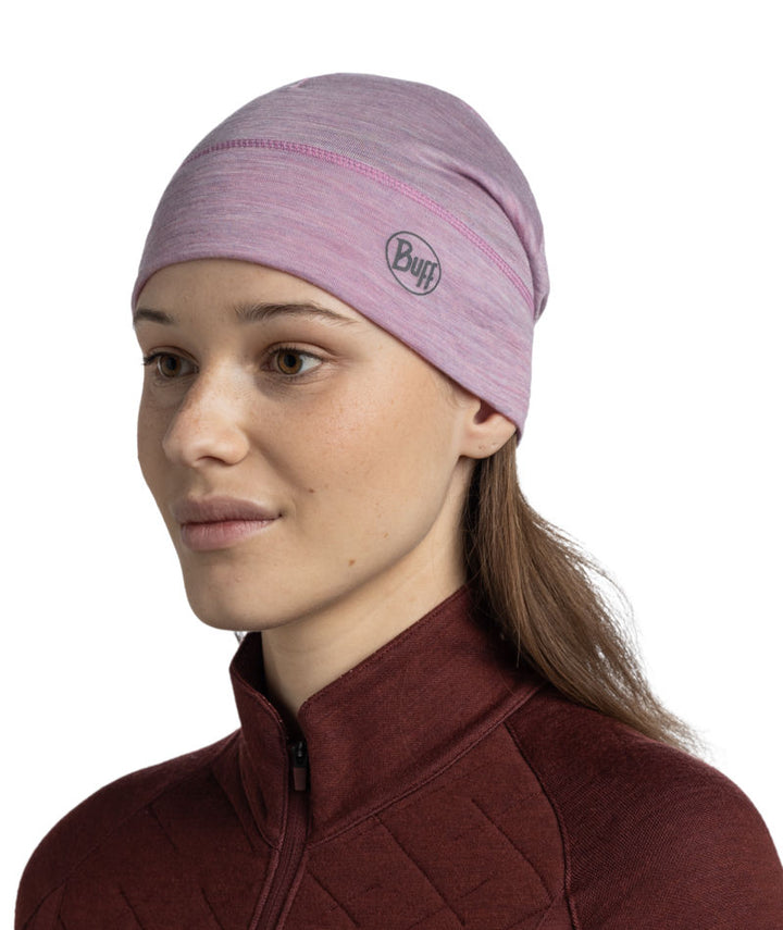 Buff Merino Lightweight Beanie Hat in Pansy