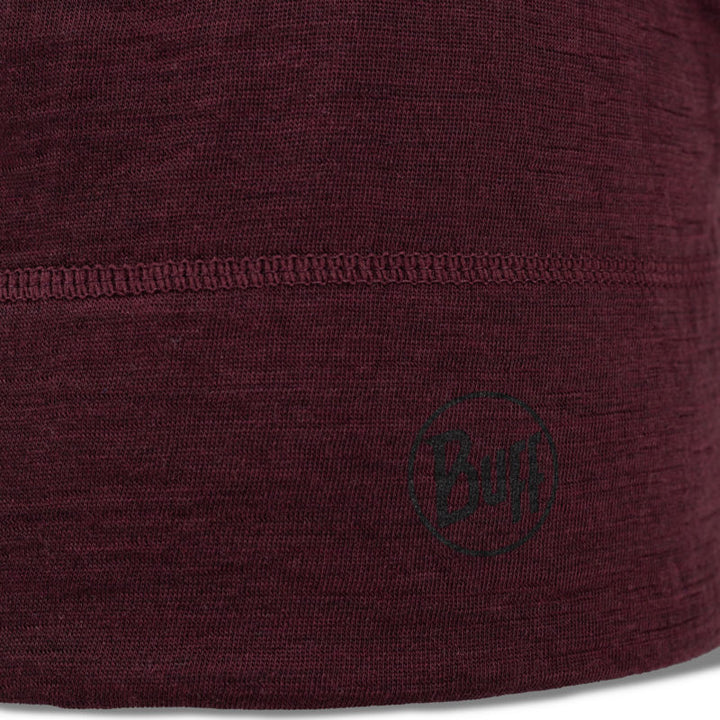 Buff Merino Lightweight Beanie Hat in Garnet