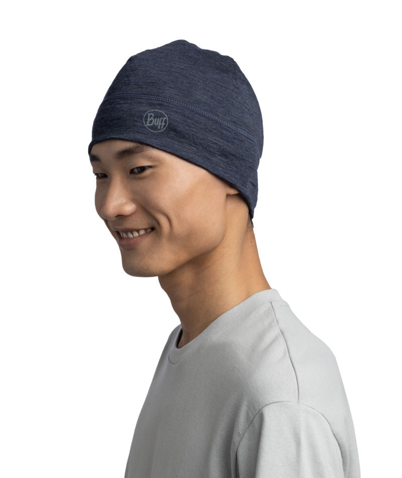 Buff Merino Lightweight Beanie Hat in Night Blue