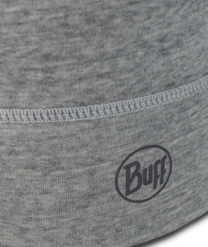 Buff Merino Lightweight Beanie Hat in Light Grey