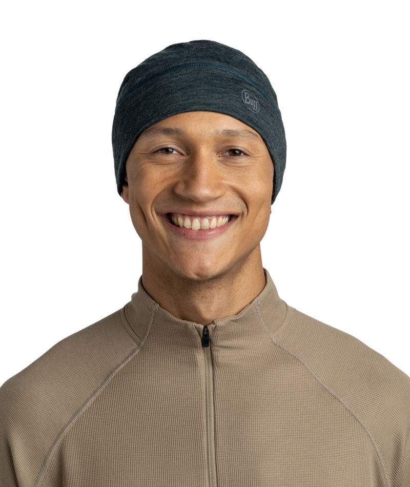 Buff Merino Lightweight Beanie Hat in Forest