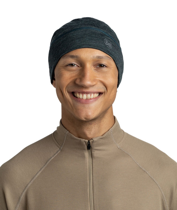 Buff Merino Lightweight Beanie Hat in Forest