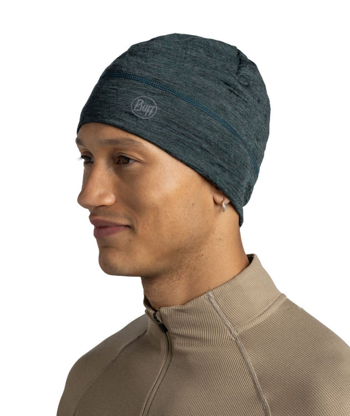 Buff Merino Lightweight Beanie Hat in Forest