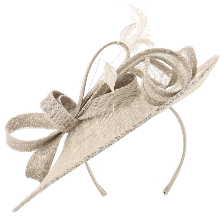 Almond Sinamay Disc Headband Fascinator