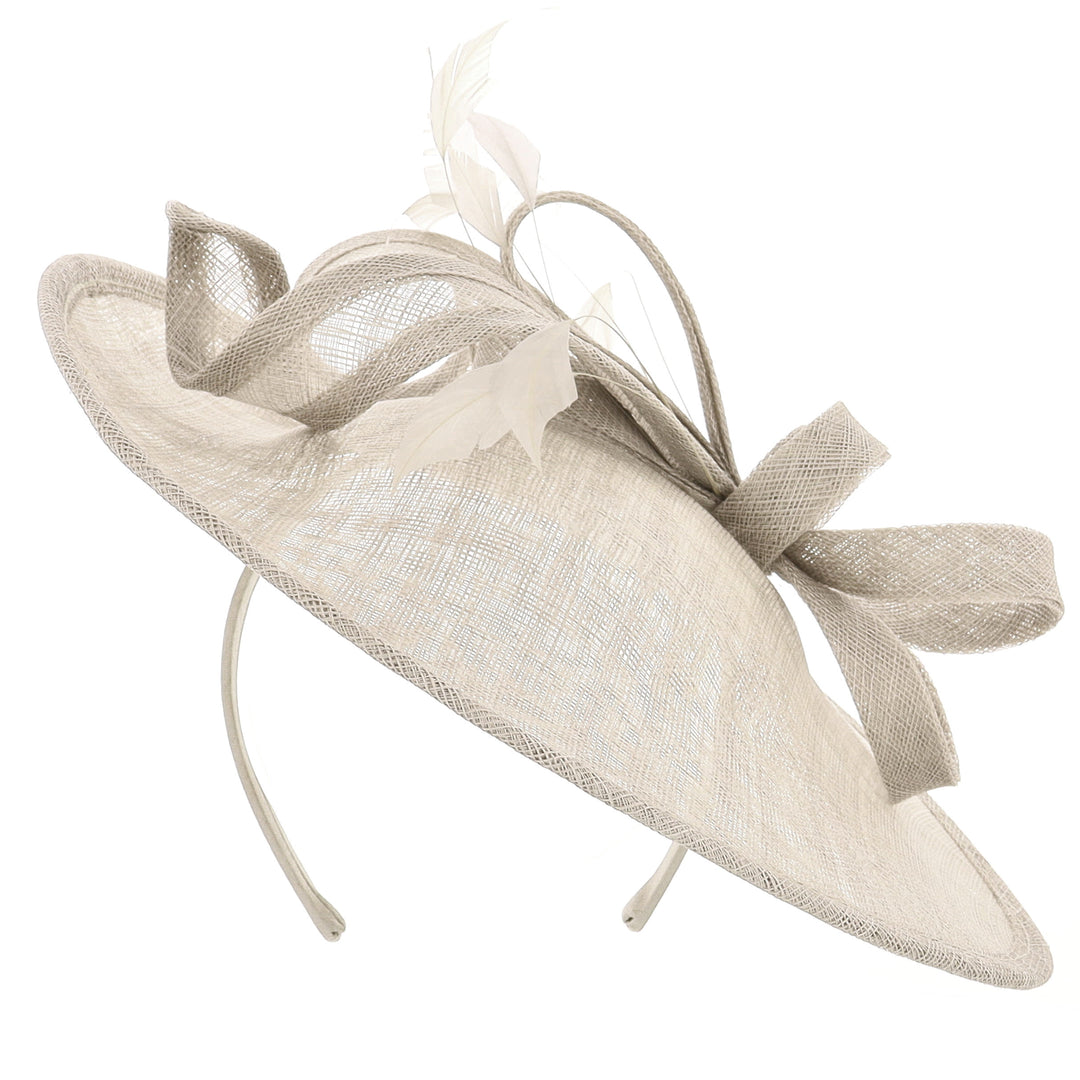 Almond Sinamay Disc Headband Fascinator