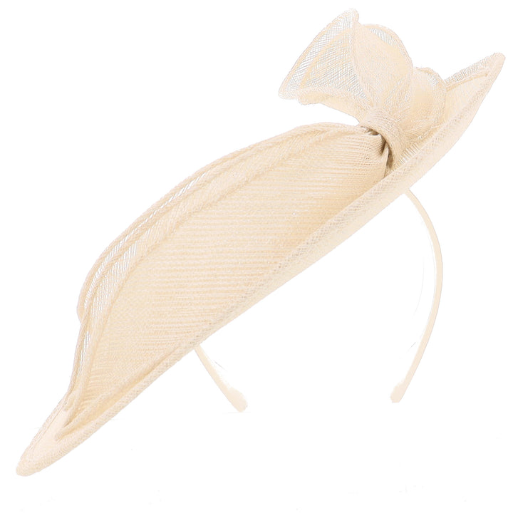 Metallic Ivory Sinamay Disc Headband Fascinator