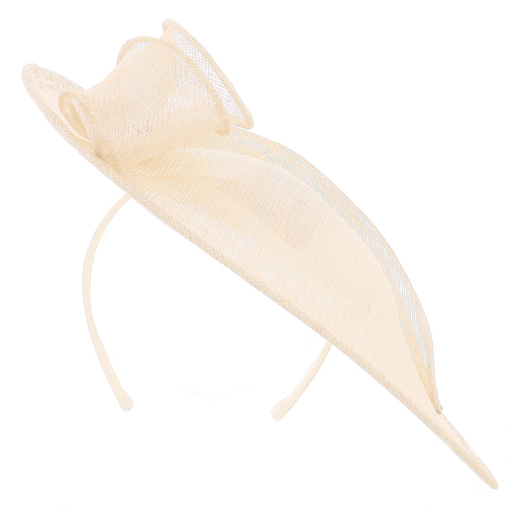 Metallic Ivory Sinamay Disc Headband Fascinator