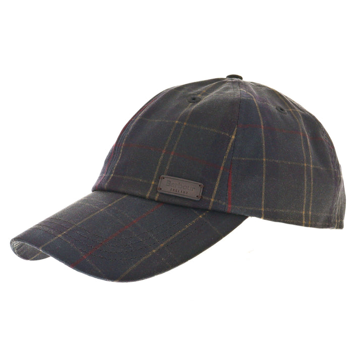 Barbour Adjustable Waxed Cotton Baseball Cap in Tartan