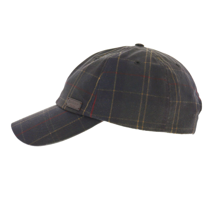 Barbour Adjustable Waxed Cotton Baseball Cap in Tartan