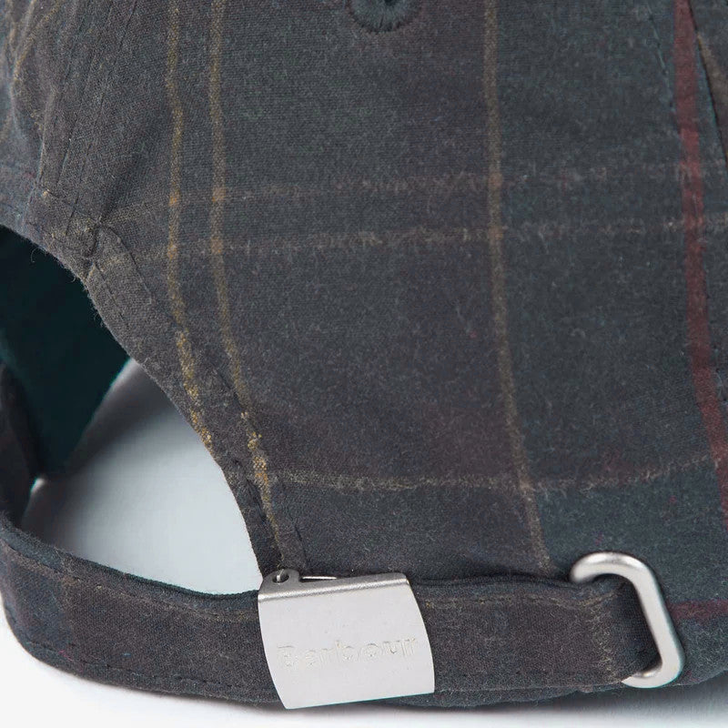 Barbour Adjustable Waxed Cotton Baseball Cap in Tartan