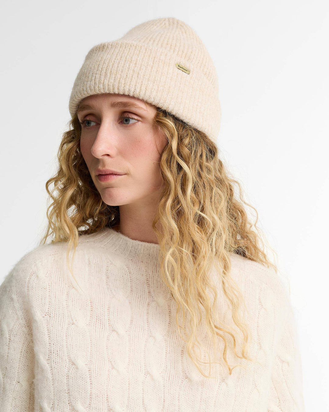 Barbour Enid Knitted Beanie Hat, Birch