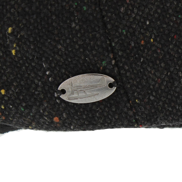 Whiteley Galactic Tweed Bakerboy Cap In Black & Grey (M70)