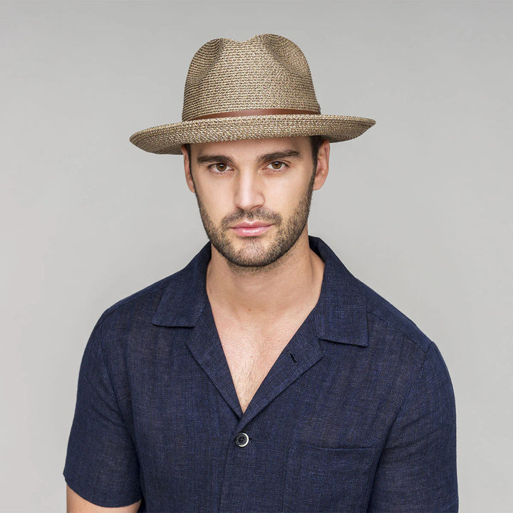 Bailey Balans Roll Up Traveller Hat in Mushroom