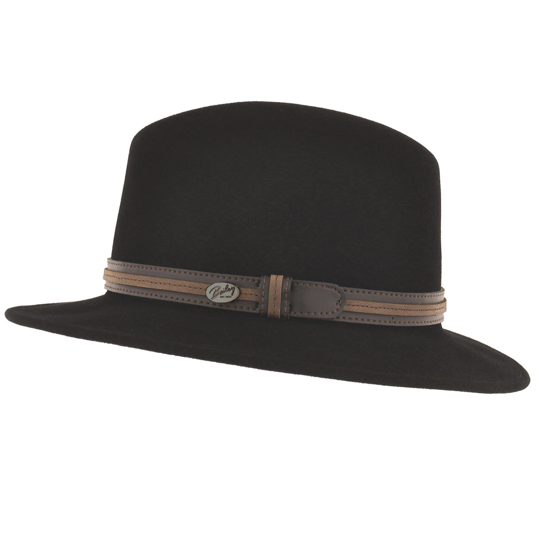 Brandt Wool Fedora Hat in Black