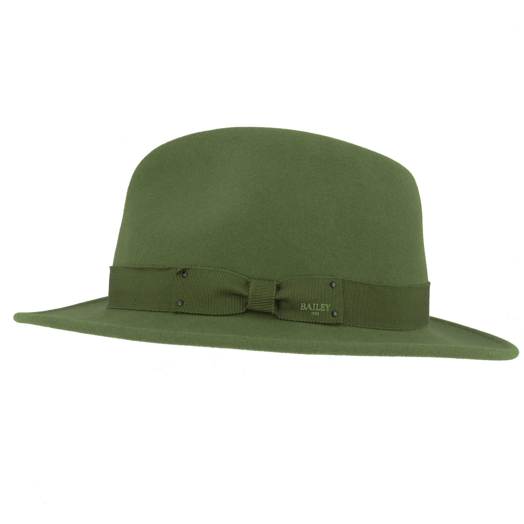 Curtis Wool Fedora Hat in Wild Green