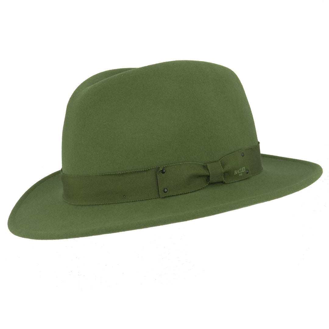 Curtis Wool Fedora Hat in Wild Green