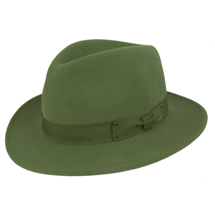 Curtis Wool Fedora Hat in Wild Green