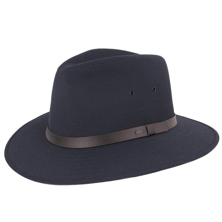 Bailey Dalton Water Resistant Safari Fedora Hat - Navy
