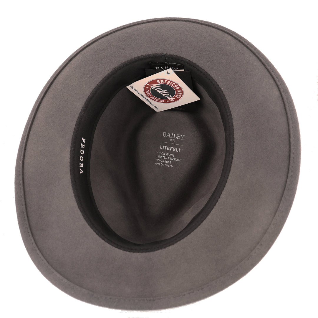 Litefelt Wool Fedora Hat in Graphite Grey
