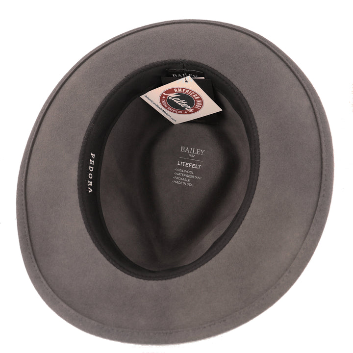 Litefelt Wool Fedora Hat in Graphite Grey