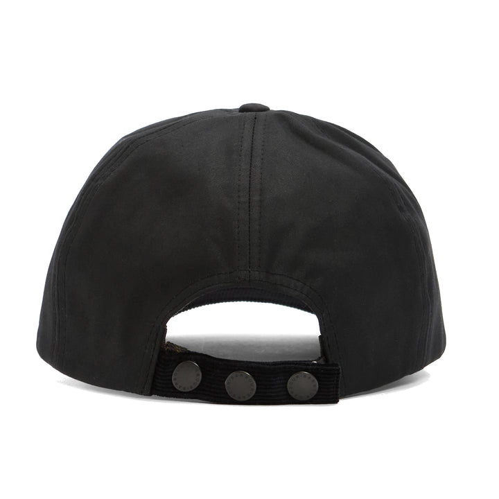 Barbour Ashby Waxed Cotton Baseball Cap in Black